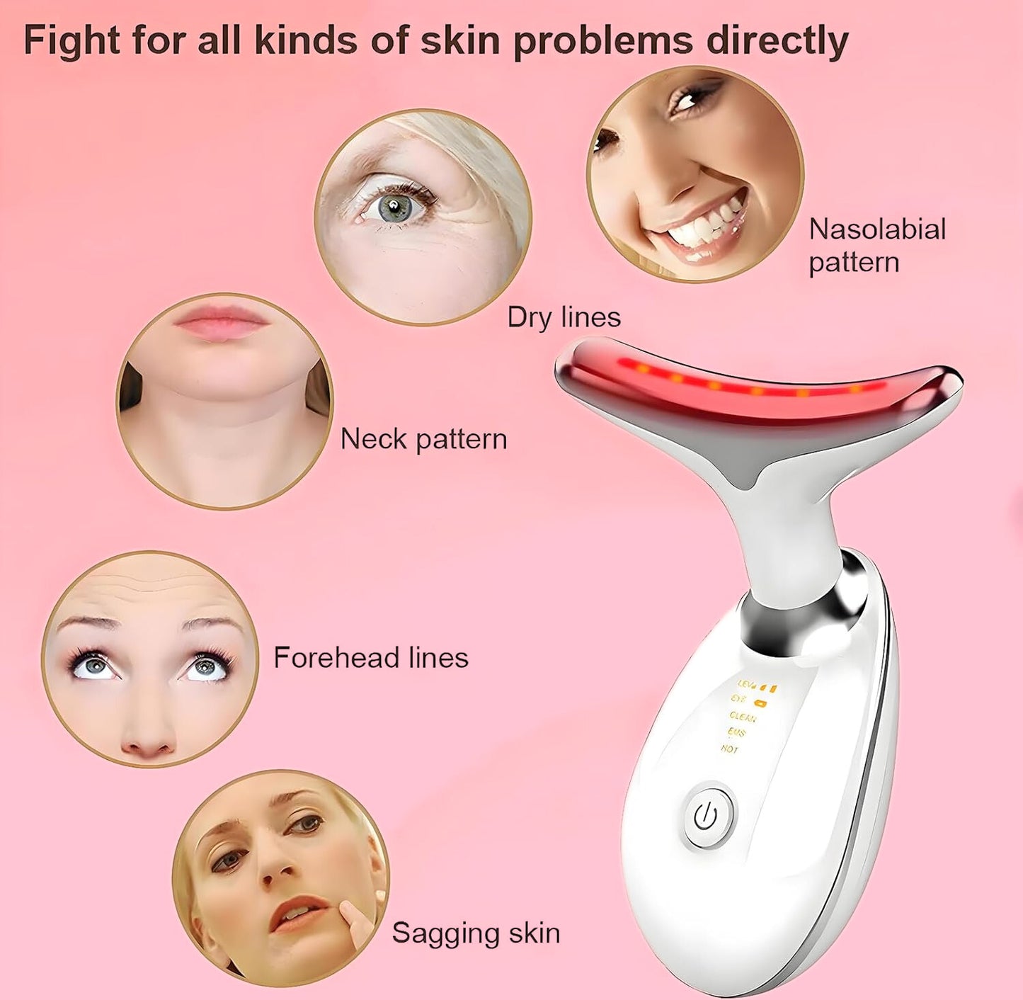 Facial and Neck LED Lifting Massager 7 in 1