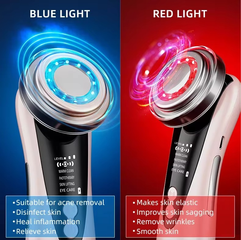 LED Multifunctional Facial Skin Care Beauty Massager 5in1